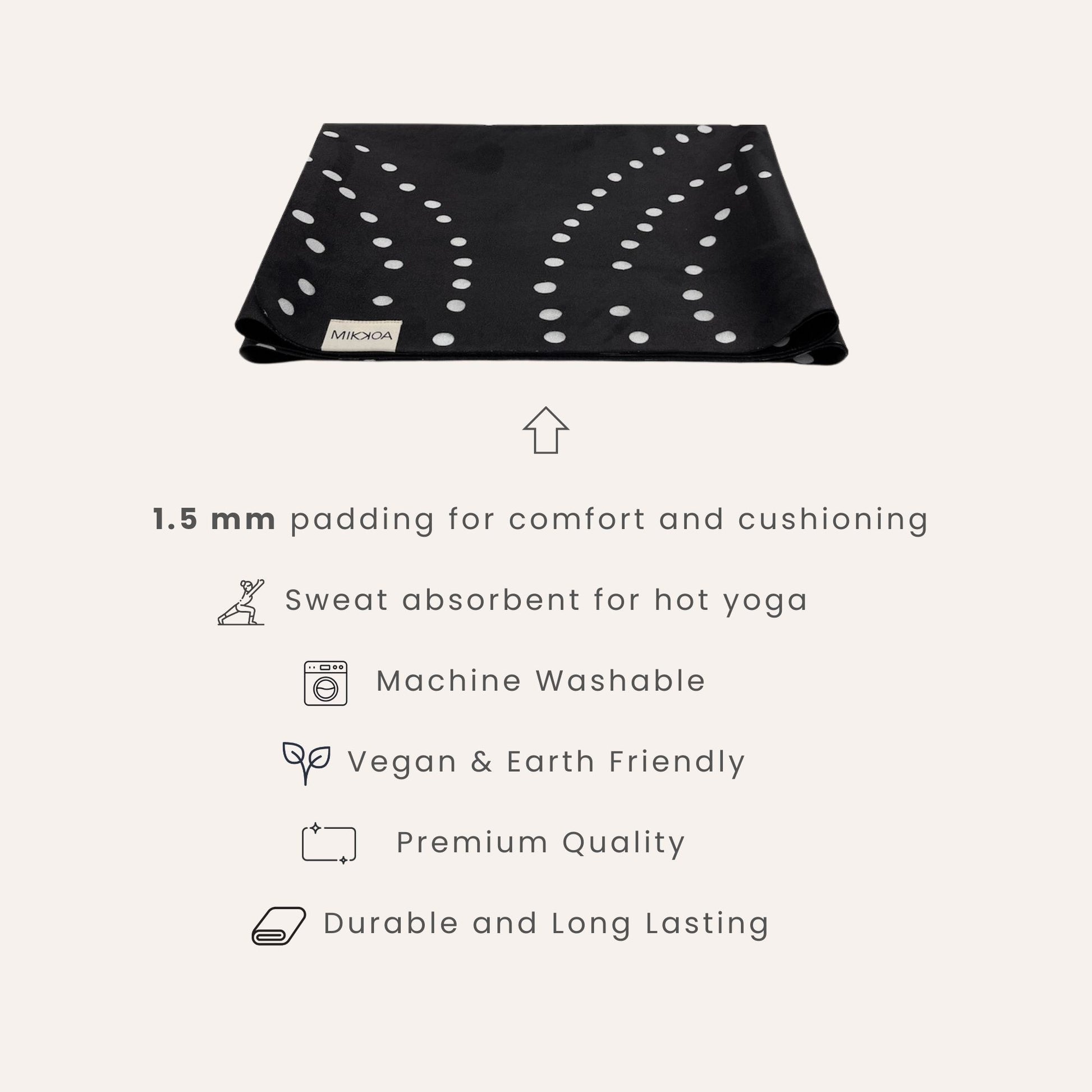 Backpack Yoga Mat-Black Yoga Mat Features-Mikkoa Backpack Yoga Mat