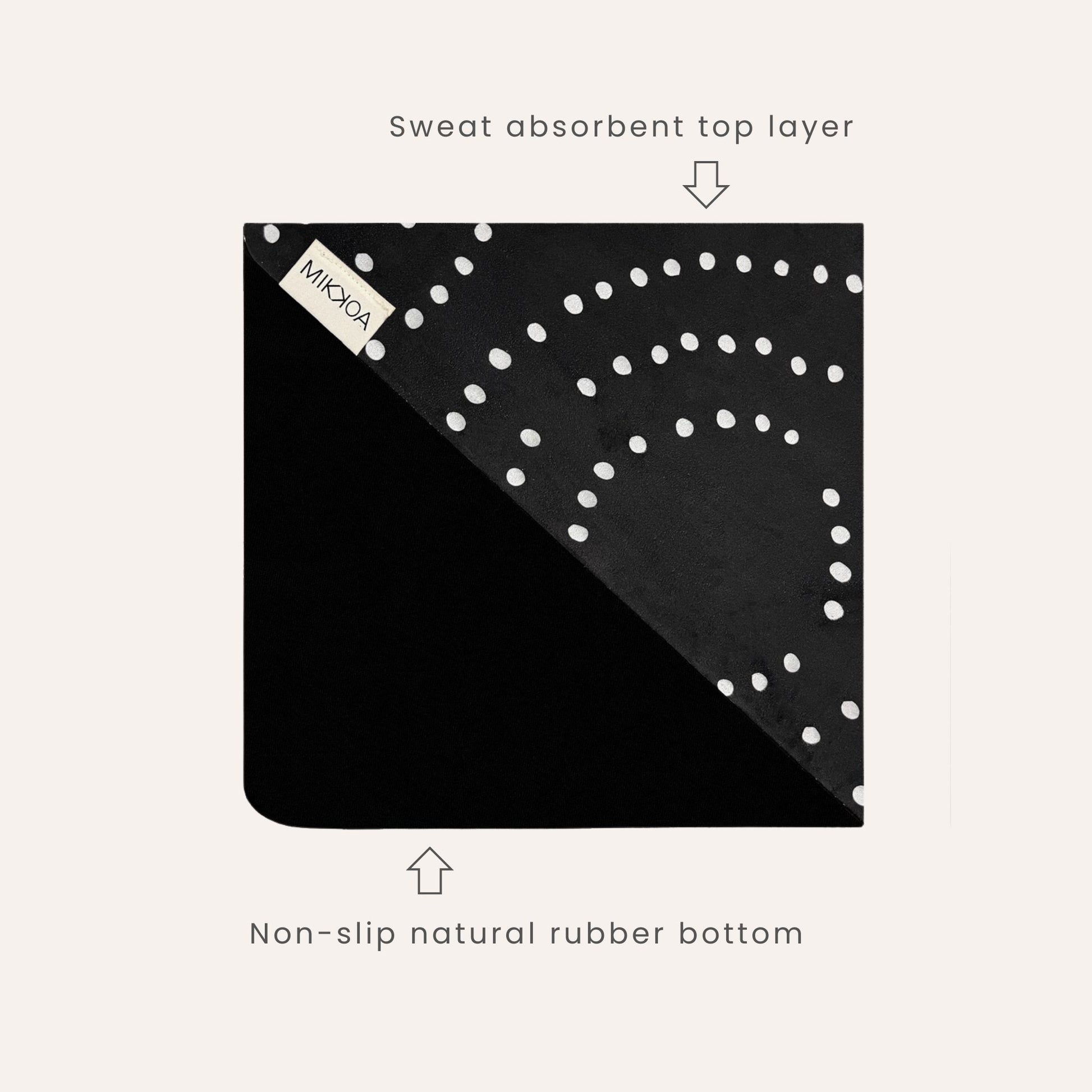 Lightweight Yoga Mat-Black Half Folded Yoga Mat-Mikkoa Dancing Chakra Lightweight Yoga Mat