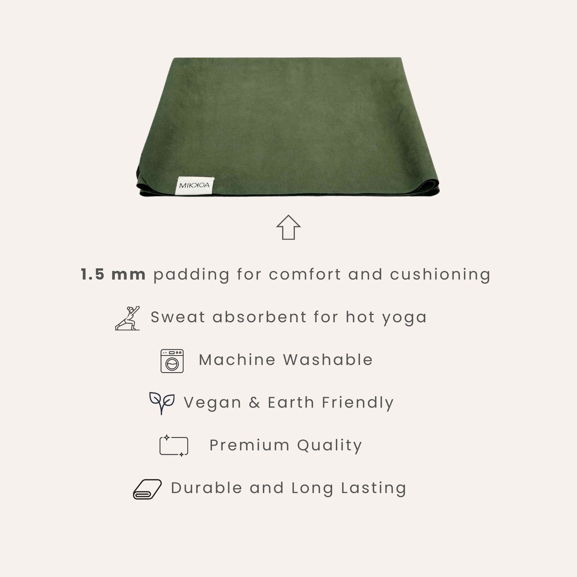 Ultrathin Yoga Mat-Folded Ultrathin Green Yoga Mat-Mikkoa Ultrathin Yoga Mat