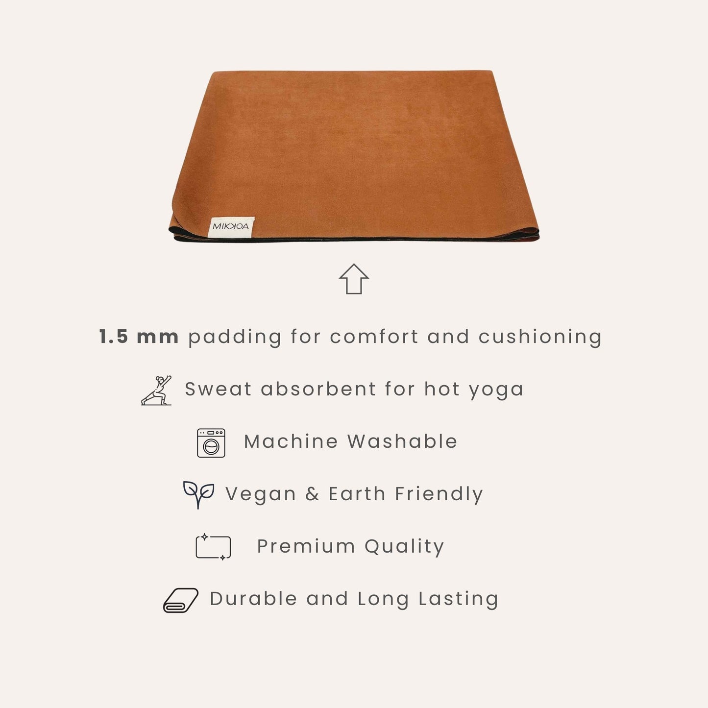 Foldable Yoga Mat-Orange Folded Yoga Mat Feature-Mikkoa Foldable Yoga Mat