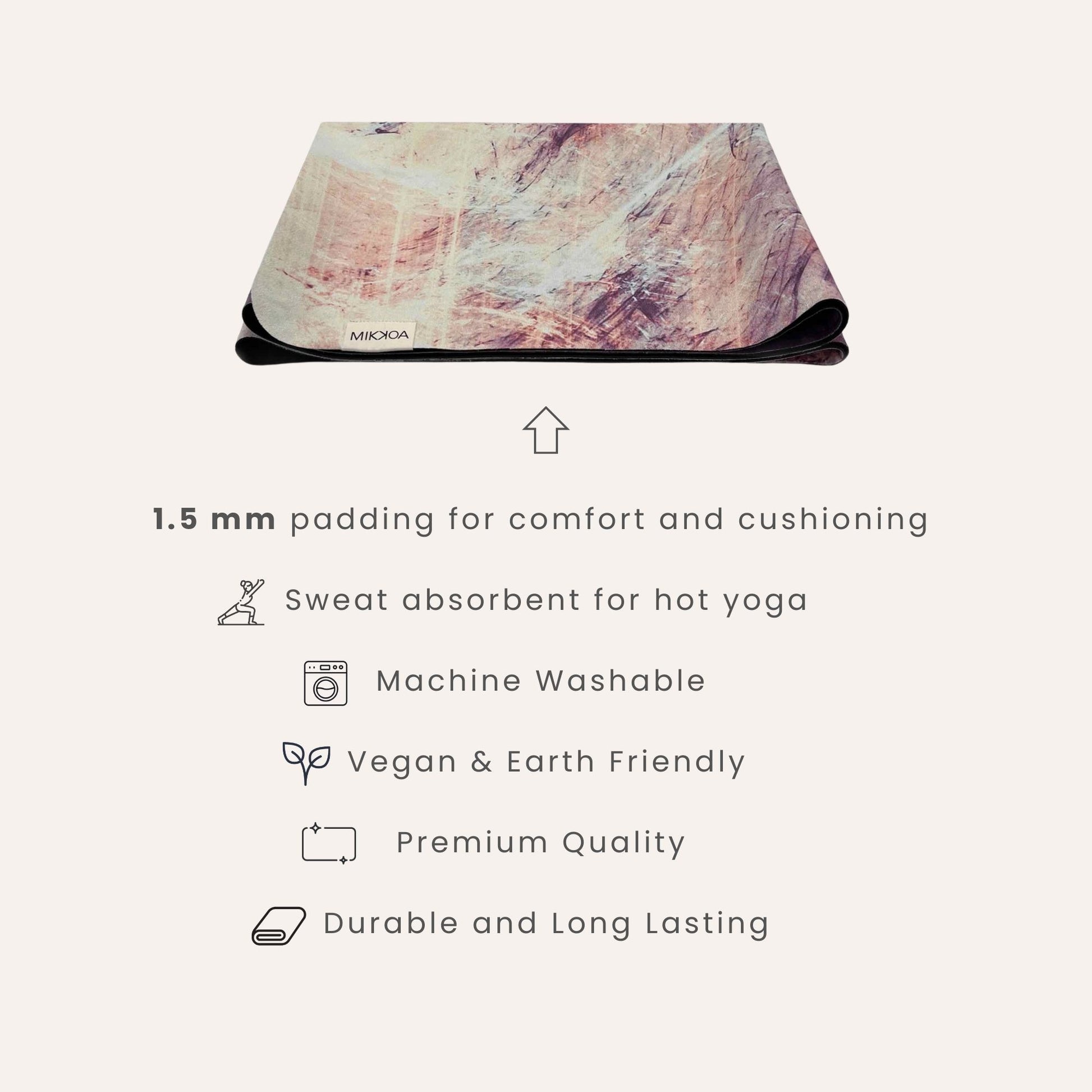 Best Foldable Yoga Mat-Folded Yoga Mat Features Image-Mikkoa Mystic Marble Travel Yoga Mat