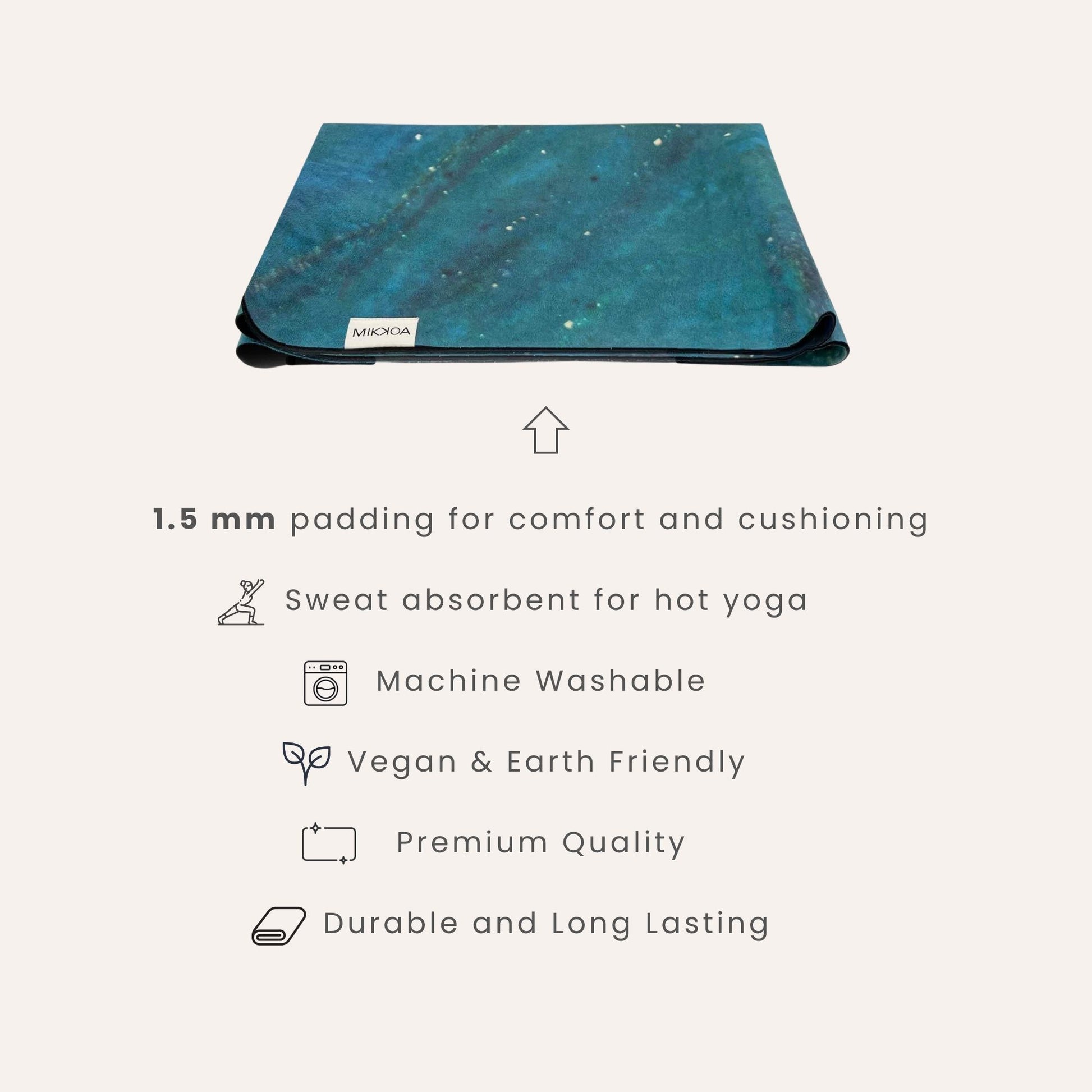 Folding Yoga Mat-Folding Yoga Mat Features-Mikkoa Folding Galaxy Aurora Yoga Mat