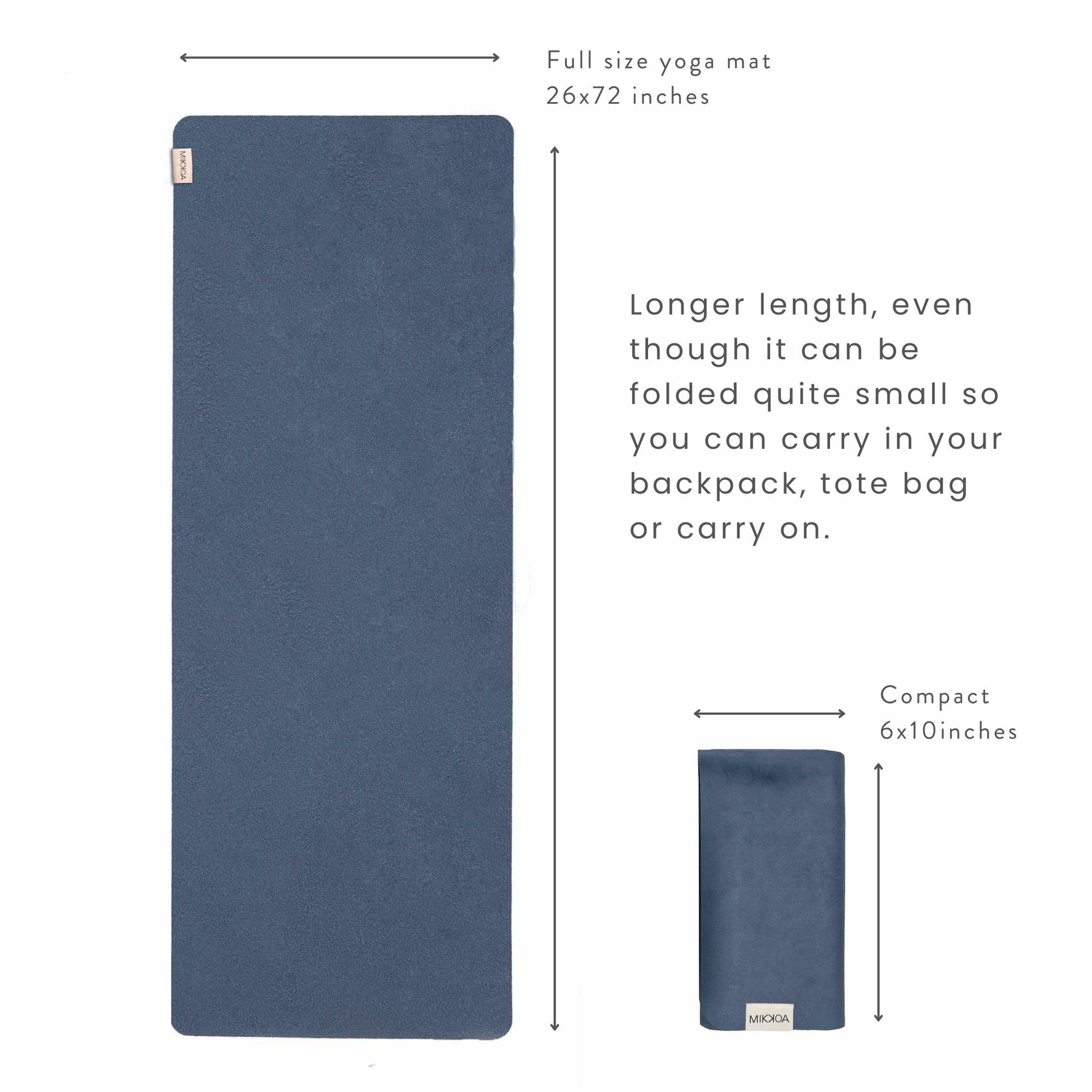 Best Foldable Yoga Mat- Folded and Open Blue Yoga Mat-Mikkoa Best Foldable Yoga Mat