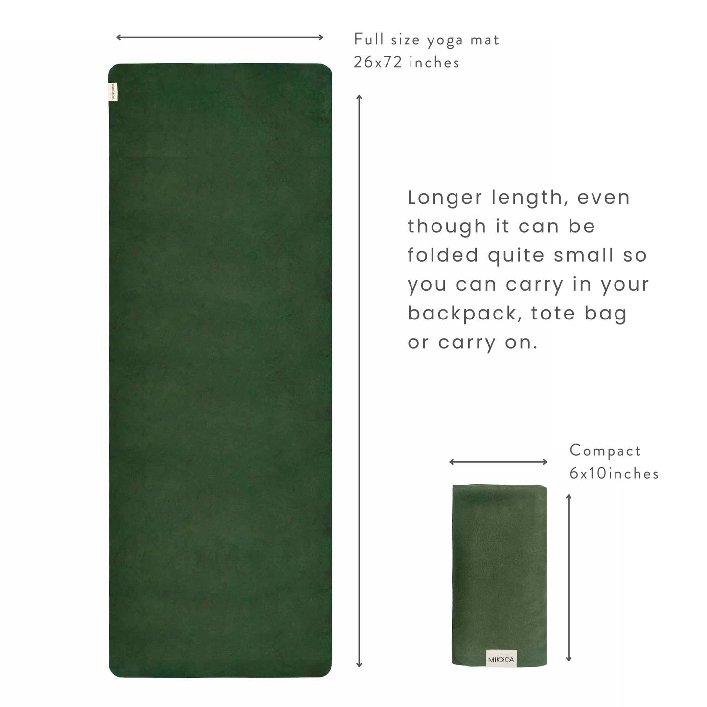 Foldable Yoga Mat-Green Open and Folded Yoga Mat-Mikkoa Foldable Yoga Mat