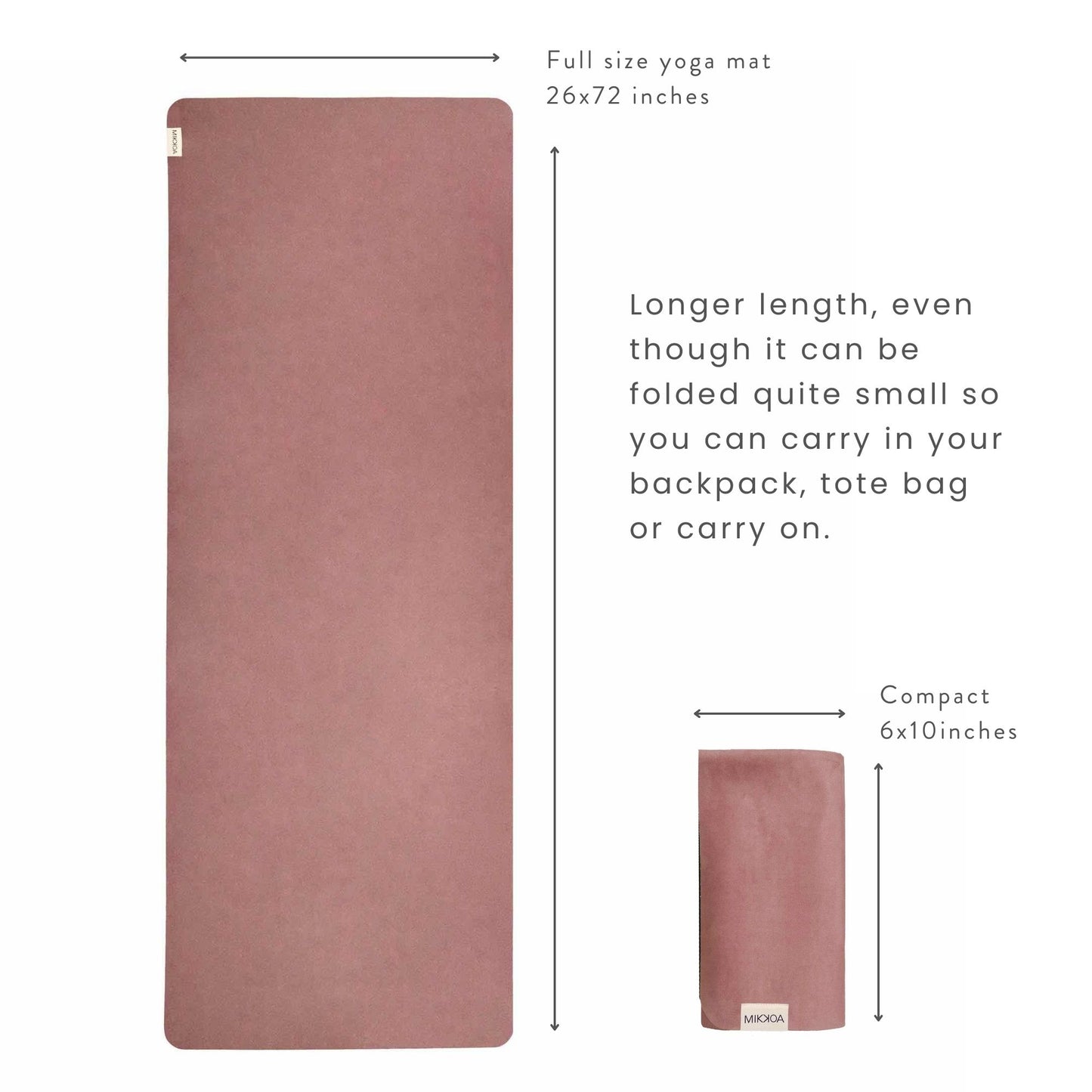 Foldable Yoga Mat-Pink Open and Foldable Mat-Mikkoa Foldable Yoga Mat